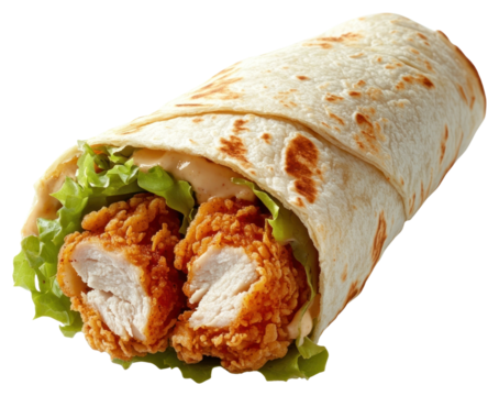 PNG Fried chicken wrap food delicious sandwich.