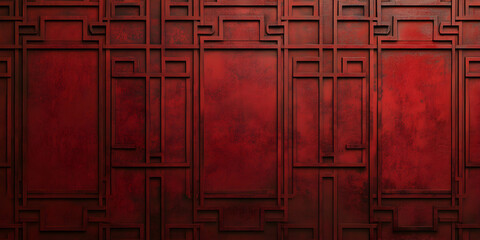 Intricate Red Latticework: A captivating close-up of a traditional Chinese red latticework wall, featuring intricate geometric patterns and a rich, vibrant hue.