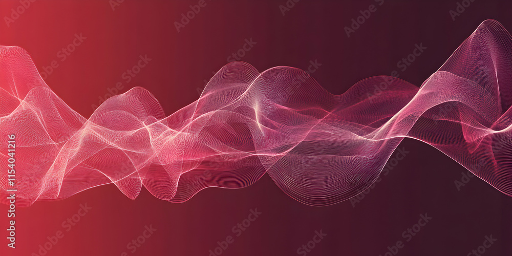 Aufkleber crimson wave abstract: elegant, flowing lines in shades of crimson and deep red create a mesmerizing