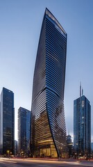 Fototapeta premium Chicago downtown skyscrapers at dusk