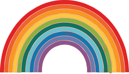 A vector  rainbow in white background.
