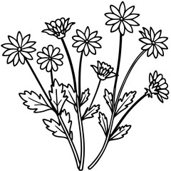 Wildflower Vines line art art vector