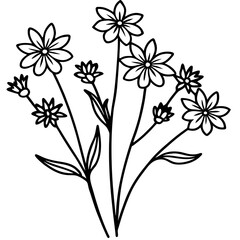 Wildflower Vines line art art vector