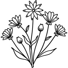 Wildflower Vines line art art vector