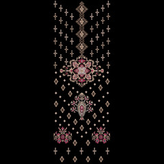 Indian traditional artwork embroidery Neckline design illustrated Multi ethnic flowers and leafs...