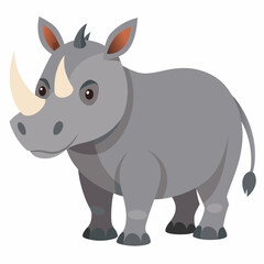 rhino cartoon isolated on white