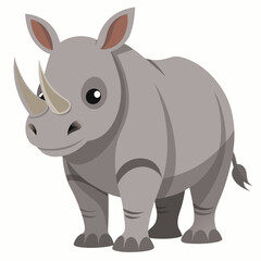 rhino cartoon isolated on white