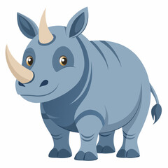 Fototapeta premium rhino cartoon isolated on white