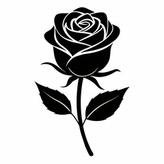 Rose Whisper art vector black