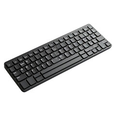 A Sleek Black Keyboard isolated on transparent background
