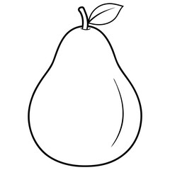 Pear line art art vector