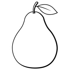 Pear line art art vector