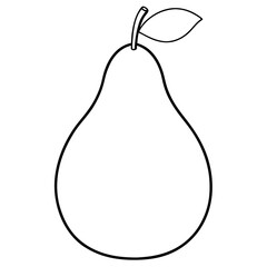 Pear line art art vector