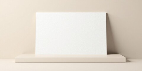 Blank White Paper on Neutral Platform Simple Minimalist Mockup for Design Presentation