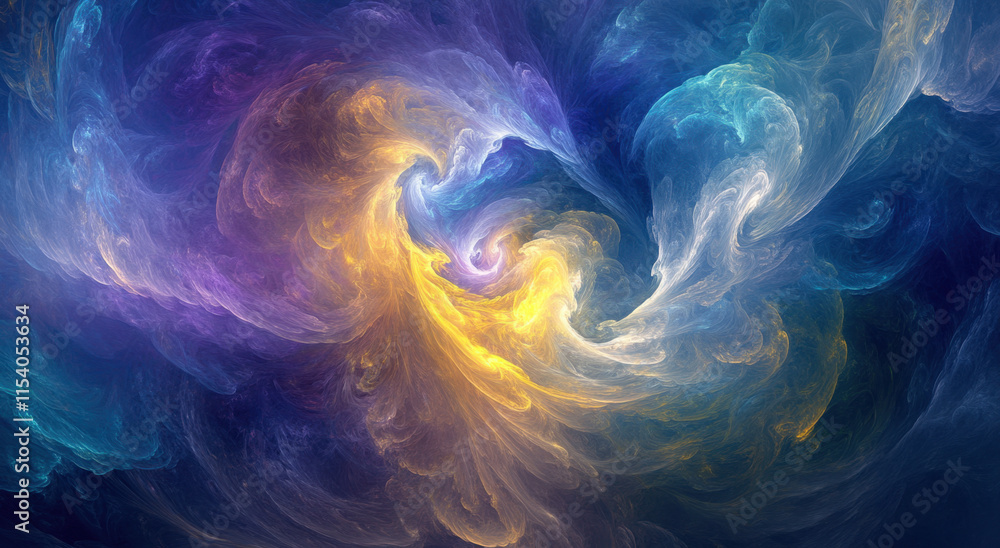 Poster dynamic hues blend to form a captivating fluid art background, showcasing swirling patterns of purpl