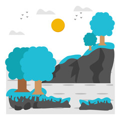 An eye catching design icon of mountain trees landscape