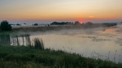 sunrise over the river