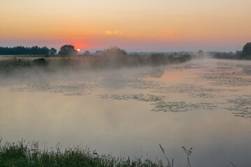 morning mist over the river