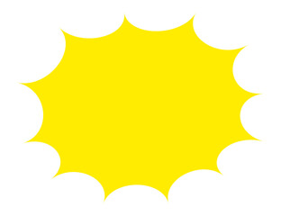 ギザギザ　フレーム　単体　黄色　爆発　ベクター