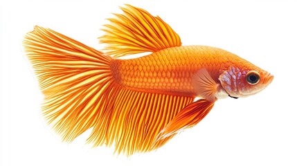 Fototapeta premium Stunning Halfmoon Betta Fish in Vibrant Orange