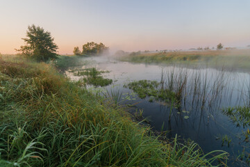 morning mist over the river