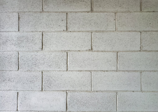 White painted cinder block wall providing a clean and textured backdrop