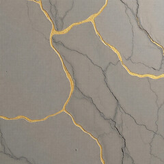 Gray Marble Surface with Golden Cracks
