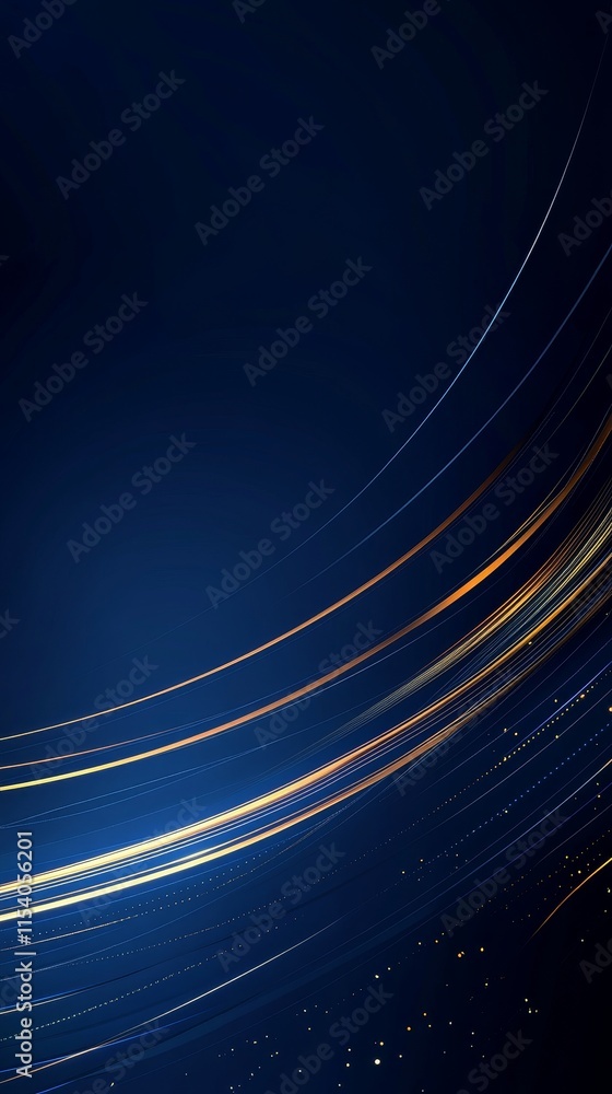 Poster dynamic light trails create a mesmerizing effect on a deep blue background during a nighttime perfor