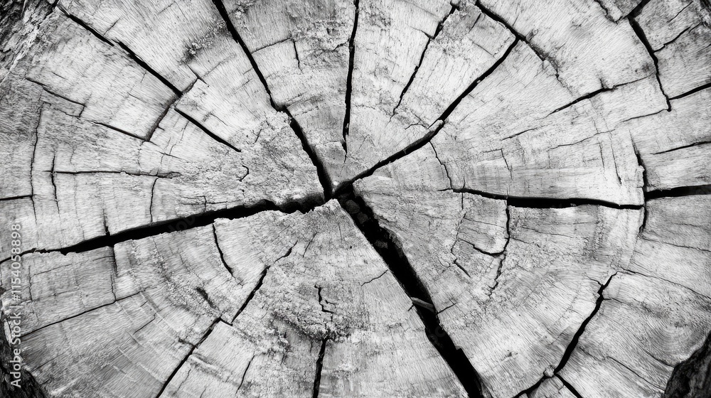 Poster textured tree bark cross-section showing natural grain patterns and cracks ideal for backgrounds and