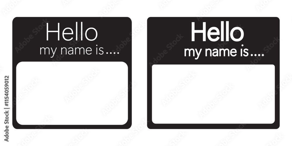 Poster hello speech bubble icon in flat style. hi message vector illustration on isolated background. my na