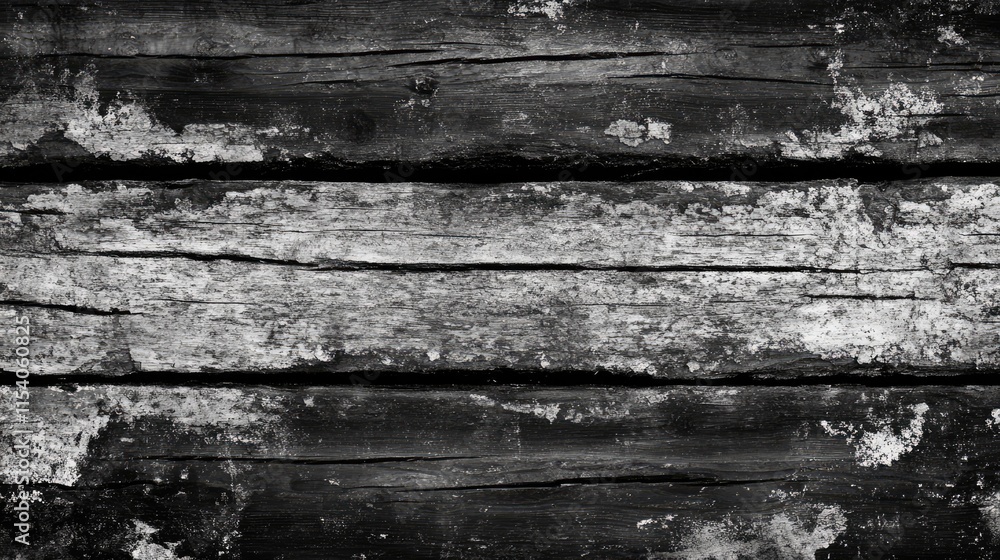 Aufkleber textured rustic tree bark background with deep cracks and horizontal lines in monochrome tones for d