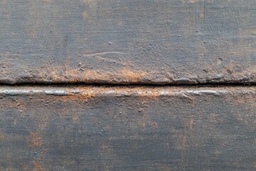 Naklejka premium A Deep Dive into the Rusted Metal Texture. A Striking Industrial Surface with a Complex Pattern of Corrosion and Weathered Marks. A Close-Up of a Metal Plate with Welding Marks and Rust
