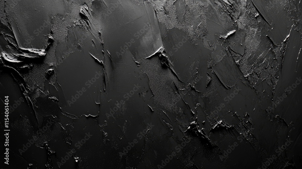 Poster textured black wall with uneven surface and dark paint creating an abstract background for design an