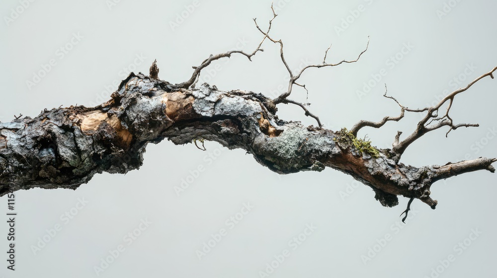 Aufkleber detailed image of a weathered tree trunk showcasing scars from termite activity and intricate natura