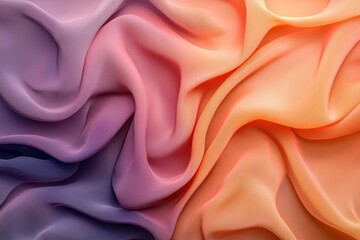 Fototapeta premium Colorful Abstract Fabric Texture With Smooth Waves And Patterns