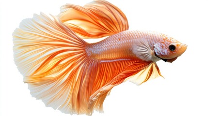 Fototapeta premium Stunning Halfmoon Betta Fish with Orange and White Fins