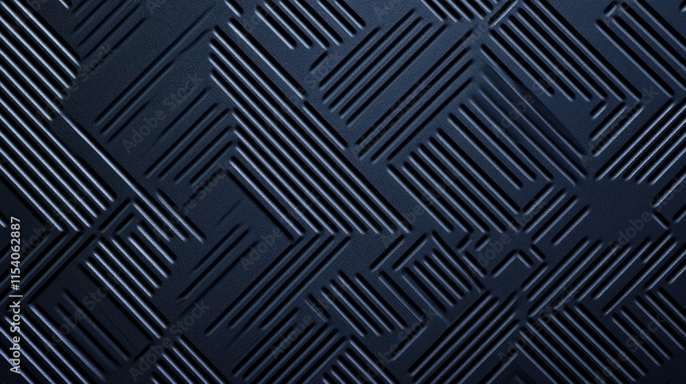 Poster geometric abstract background with dark navy blue and silver patterns featuring textured lines and a
