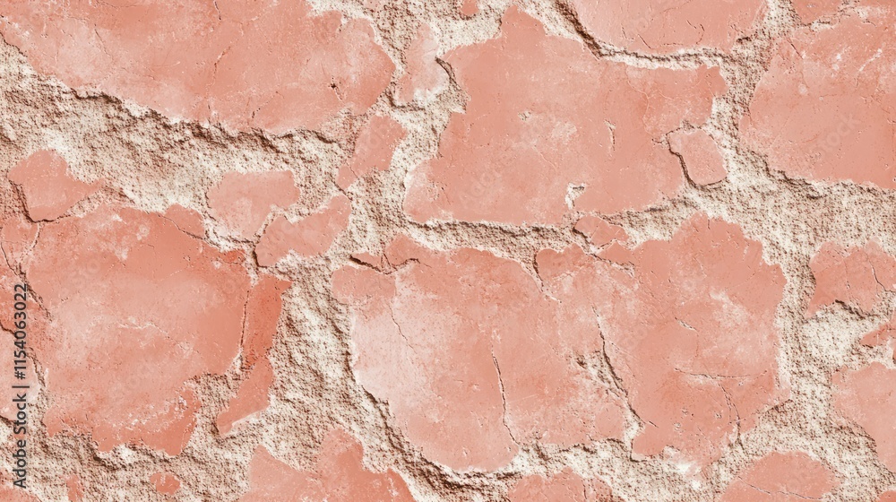 Poster textured rough red plaster wall with cracked surface and weathered appearance suitable for backgroun