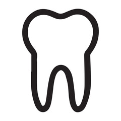Outline Illustration of a Single Human Tooth