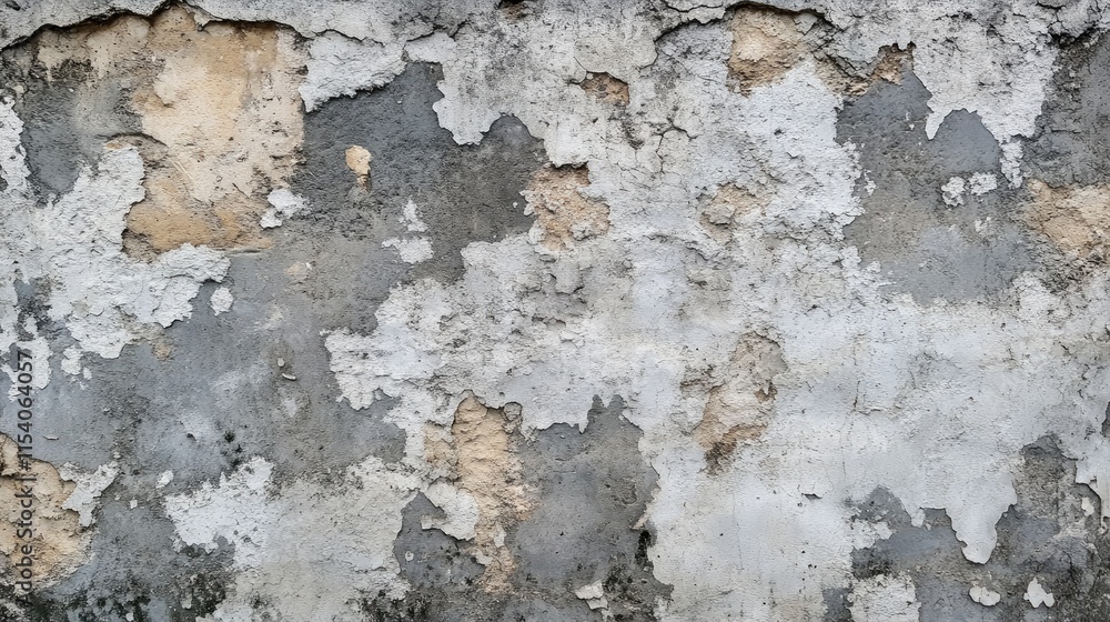 Aufkleber weathered concrete wall with peeling paint and rough texture showcasing an aged and rustic appearanc