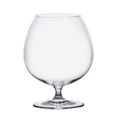 Empty clear coctail glass on white background
