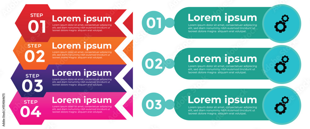 Poster modern infographic slides presentation elements template. business process and step diagram. data vi
