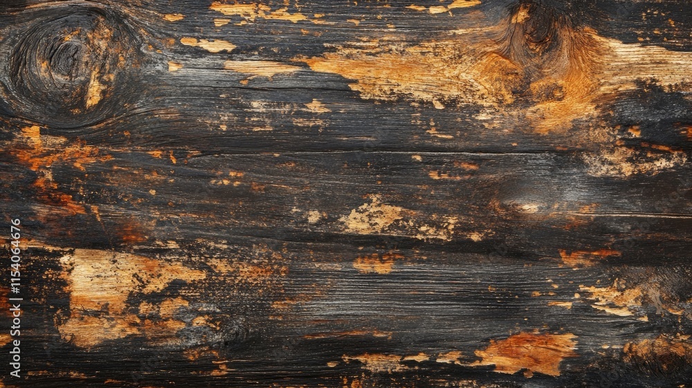 Aufkleber peeling paint on rough weathered wood texture with natural patterns perfect for backgrounds and text