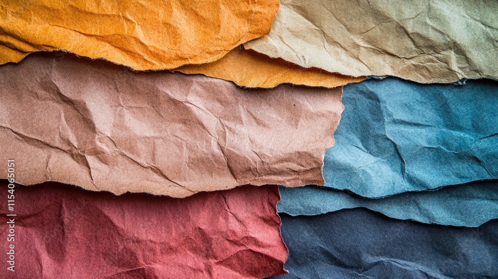 Aufkleber textured colored kraft paper layers background for design projects with ample space for customizable