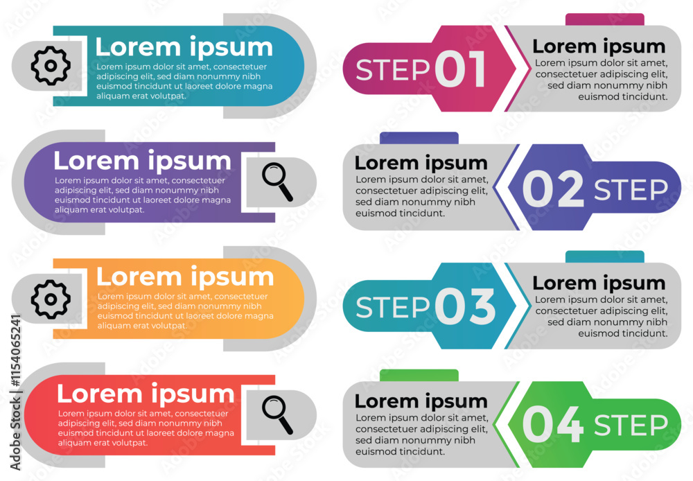 Poster modern infographic slides presentation elements template. business process and step diagram. data vi