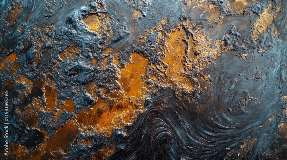 Poster rough textured surface of a weathered rusty sheet with dynamic color patterns and intricate details