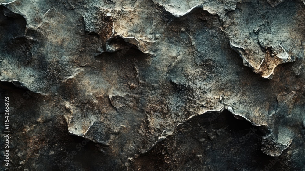 Poster textured dark rock surface with rough uneven patterns suitable for backgrounds or natural design ele