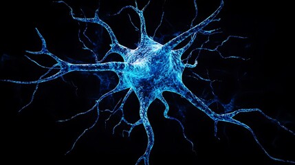 Neuron cell on a dark background
