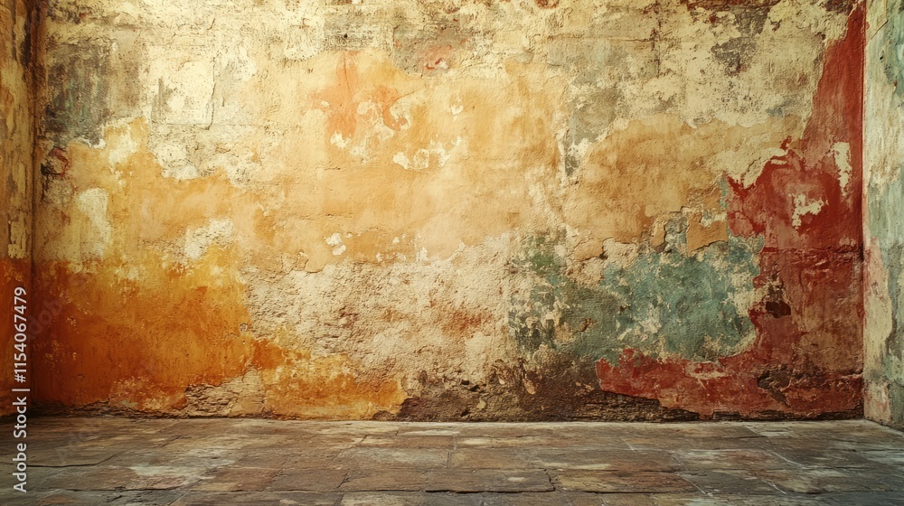 Poster weathered plaster wall texture with varied colors and patterns ideal for backgrounds and artistic de