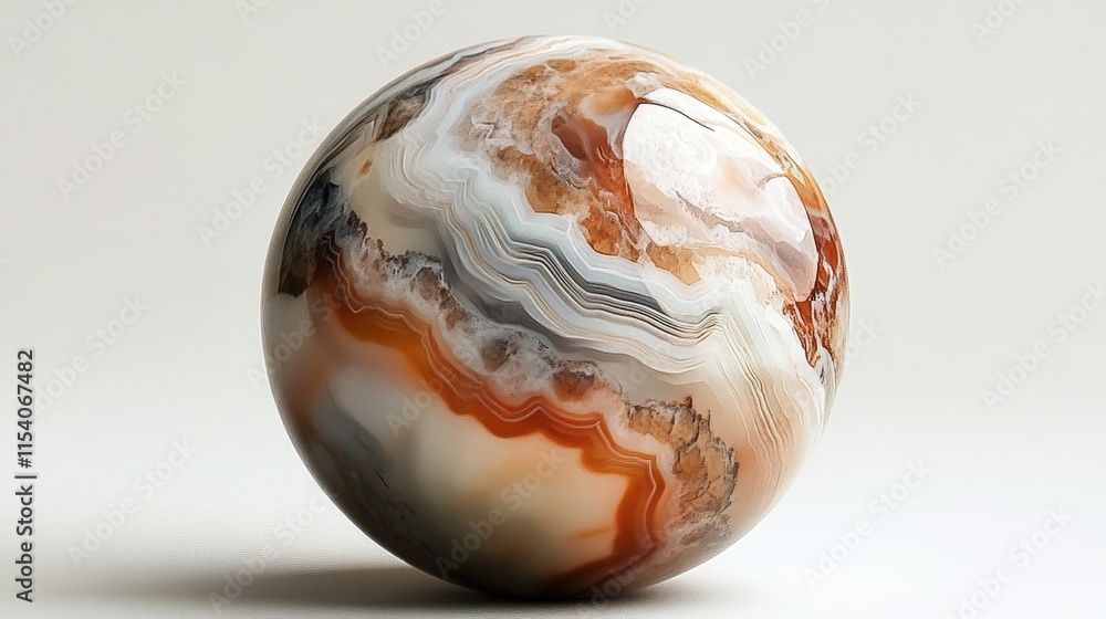 Poster abstract agate sphere showcasing intricate patterns and rich natural colors perfect for art and desi